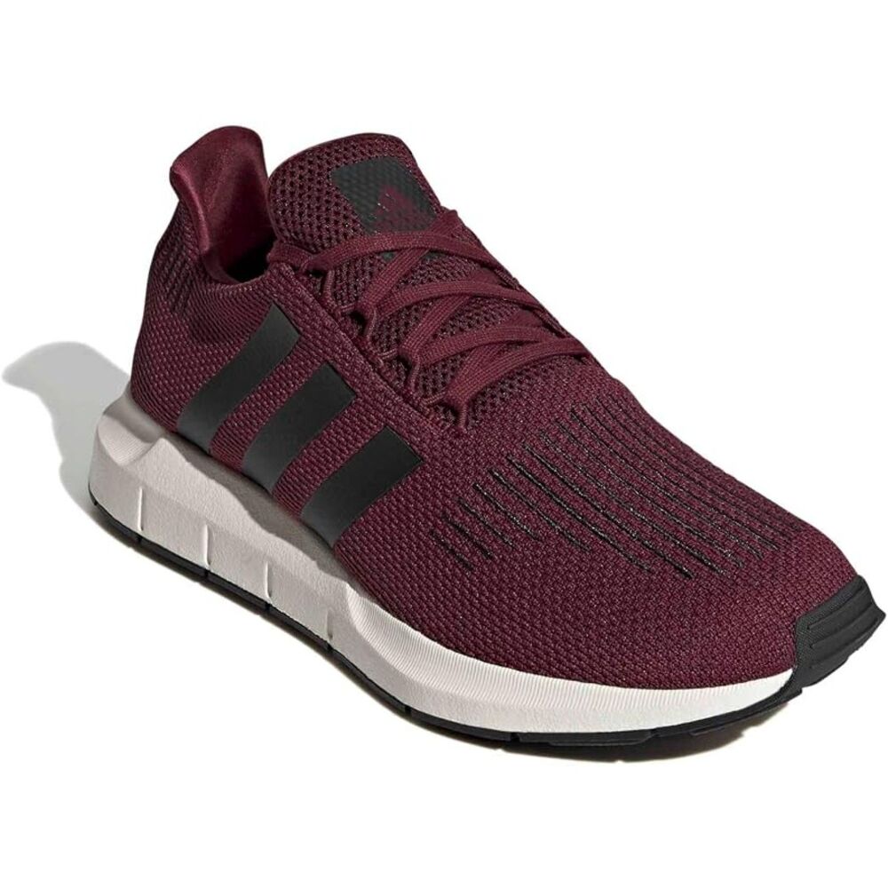 Men's Maroon/Black Lace Up Closed Toe Rubber Sole Casual Running Sneakers - Picture 4 of 6